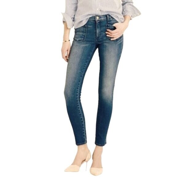 NEW McGuire Inez‎ Patch Slim Blue Jeans in Lighthouse Wash, Size 32 - Picture 1 of 15